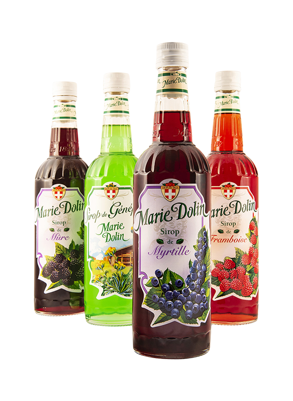 sirops_alpins_bouteille syrups Dolin - peach syrup